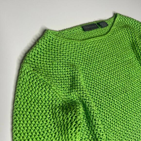 Relativity Women’s Green Mesh Knit Sweater Size S – Lightweight Long Sleeve Mesh - Picture 4 of 7